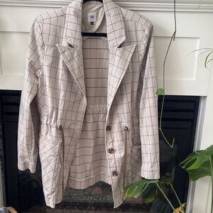 Cabi Women's Checkered Trench Coat - Cream